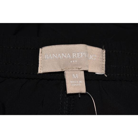 BANANA REPUBLIC NEW $60 Soft Pull-On Ankle Pant Black Elastic Waist Medium - Picture 3 of 3